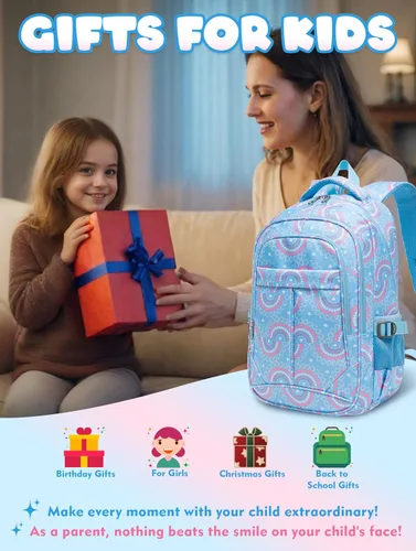 Miniatura 22 de BLUEFAIRY - Mochilas para niños y niñas, escuela primaria, jardín de niños
