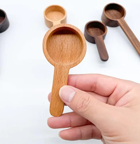 Miniatura 2 de Cucharas de café molido de madera, medición para granos molidos o té, agitador de mezcla de sopa, utensilios de cocina, 1 cuchara de té de madera B