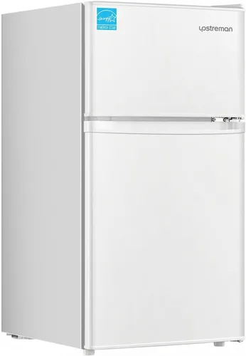 Miniatura 8 de Upstreman Mini refrigerador de 3.1 pies cúbicos con congelador, refrigerador pequeño de doble puerta, artículos esenciales para el dormitorio