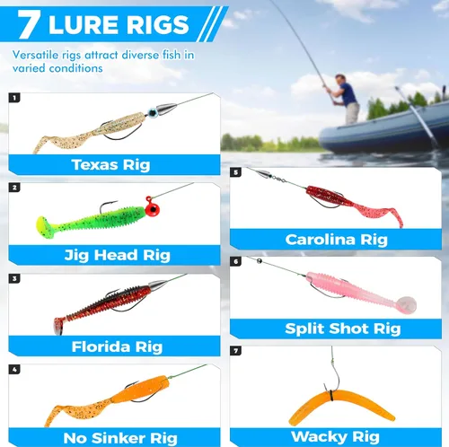 Miniatura 3 de PLUSINNO Fishing Lures, 137Pcs Tackle Box with Tackle Included, Crankbaits, Spoon, Hooks, Weights & Other Accessories, Fishing Bait Lure Gear Kit