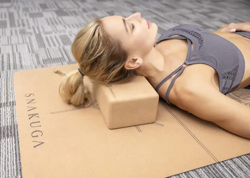 Miniatura 7 de SNAKUGA Bloque de corcho para yoga, paquete de 2 unidades para pilates, bloques antideslizantes y de alta densidad de 4 o 3 pulgadas