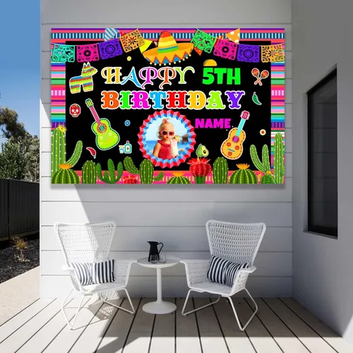 Miniatura 7 de Decoración personalizada para fiesta mexicana, carnaval, fiesta de feliz cumpleaños, suministros personalizados, fiesta mexicana, carnaval, Estilo-O