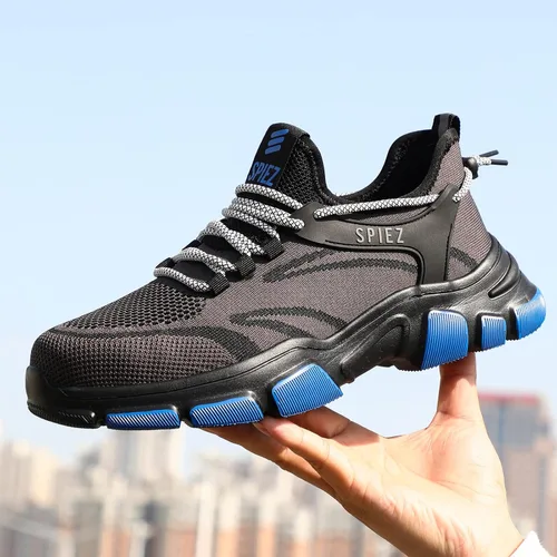 Miniatura 4 de SPIEZ Zapatos de seguridad unisex con punta de acero, tenis de trabajo a prueba de pinchazos para hombres y mujeres, cómodos zapatos de cojín