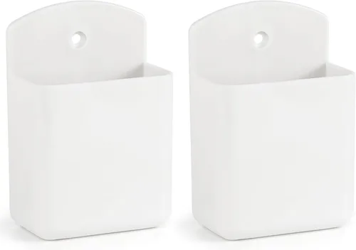 Soporte de pared para control remoto, 2 piezas, soporte para controlador de TV, soporte remoto autoadhesivo, soporte para bolígrafo de pared, Blanco