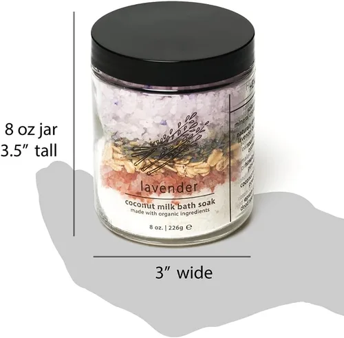 Miniatura 6 de Hemlock Park Crema de baño de leche de coco y lavanda Leche de coco botánica, botánicos, sal del mar muerto, sal de Epsom y sal mineral rosa