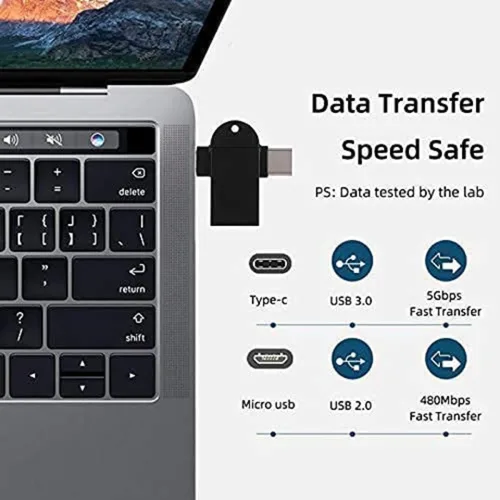 Miniatura 2 de Adaptador USB C OTG, Micro USB 2 en 1 y convertidor tipo C a USB 3.0 con transferencia de datos de 5 Gbps para teléfonos Android, tabletas