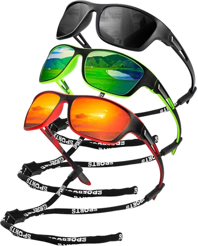 Miniatura 15 de KALIYADI Gafas de sol polarizadas para hombre, gafas de sol deportivas para conducir, ciclismo, pesca, con protección UV Negro mate/azul hielo/azul