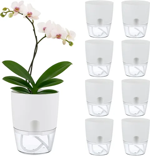 Miniatura 13 de Macetas de riego automático para plantas de interior, macetas para exteriores, paquete de 3 macetas de riego automático de 6 pulgadas, macetas