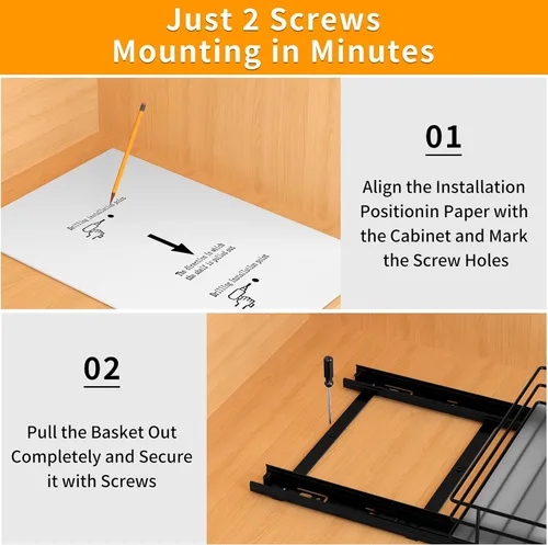 Miniatura 6 de BOIVSHI Organizador de especias extraíble para gabinete, organizador de especias deslizante resistente para armarios de cocina y despensa, se adapta
