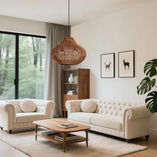 Miniatura 9 de Lámpara Colgante de Ratán Marrón Oscuro de 2 Luces, 14.96" Luz Colgante Redonda Rústica, Lámpara Colgante de Mimbre Curry Candelabro de Ratán Tejido