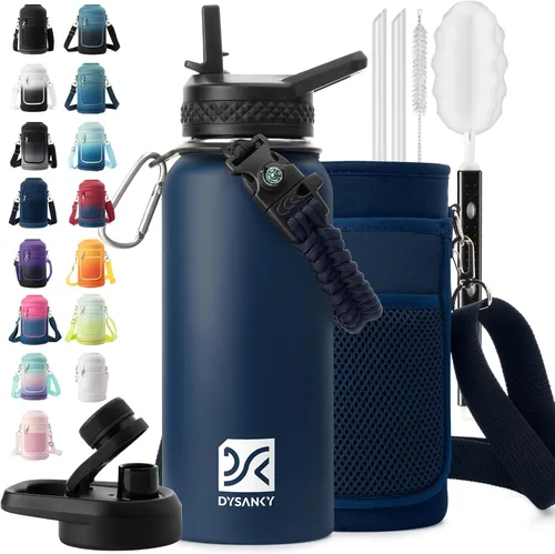 Miniatura 63 de DYSANKY Botella de agua aislada de 32 onzas, metal al vacío de acero inoxidable grueso, jarra de agua deportiva portátil para gimnasio y senderismo