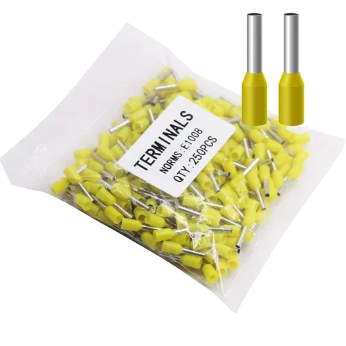 Miniatura 52 de Fidioto AWG12 Casquillos de Alambre Terminales, juego de 250 piezas AWG12 Conector de Terminal de Alambre con Pin Aislado para Terminales de Punta