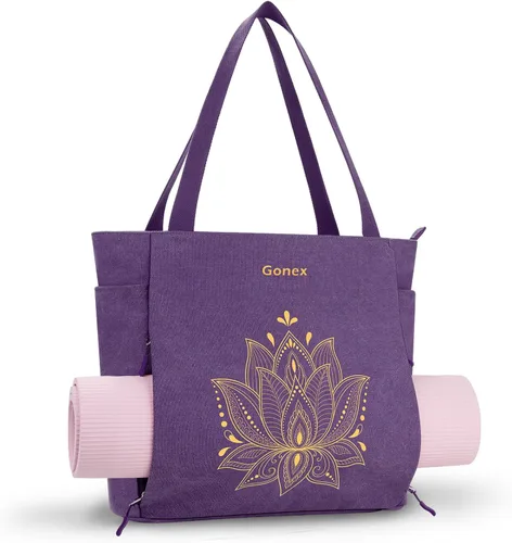 Miniatura 13 de Gonex Bolsa para Esterilla de Yoga, Bolsa Grande con Múltiples Bolsillos para Mujeres y Hombres, Portador de Esterilla de Lona, Cremallera Completa