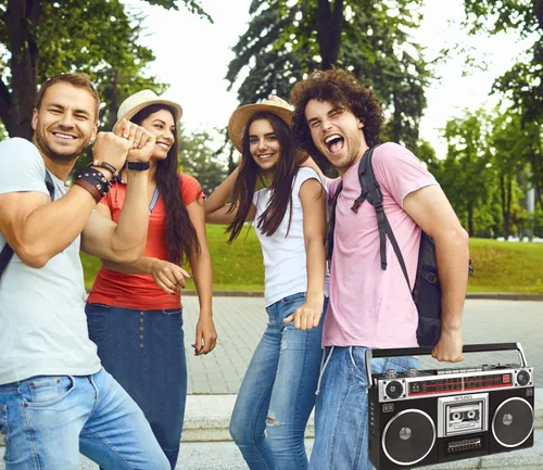 Miniatura 5 de Riptunes Boombox Radio Reproductor Grabador de Casetes, Radio AM/FM -SW1/SW2, Transmisión Inalámbrica, Ranuras USB/Micro SD, Entrada Aux, Conector