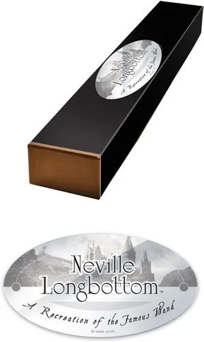 Miniatura 6 de The Noble Collection - Varita de personaje de fondo largo Neville - Varita del mundo mágico de 13 pulgadas (13.4 in) con etiqueta de nombre - Juego