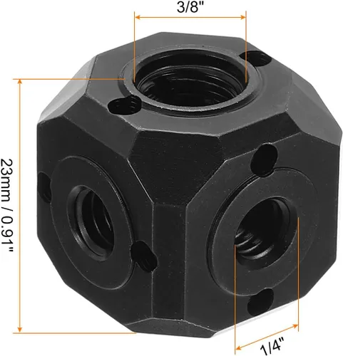 Miniatura 2 de PATIKIL Adaptador universal de trípode con orificio de tornillo de 1/4 de pulgada, 3/8 pulgadas, soporte de cubo mágico de montaje cúbico