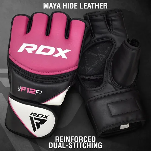 Miniatura 3 de RDX Guantes de MMA para mujer Grappling Artes Marciales Sparring Saco de boxeo Jaula Lucha Maya Hide Mitones de cuero Combate Training