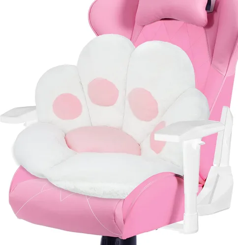 Miniatura 9 de ELFJOY Cojín de pata de gato, cómodos cojines de felpa para sillas de oficina, computadora, juegos, almohada de suelo suave y bonita para decoración