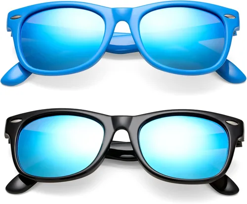 Miniatura 30 de Lentes de sol polarizados para niños y niñas, marco flexible irrompible TPEE con protección UV400 de 3 a 8 años