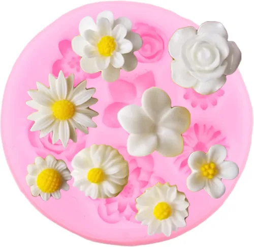 Miniatura 8 de Zixiang Molde para pastel de fondant de flores, diseño de libélula, mariposa, margarita, hojas de rosa, mini flores, dulces, moldes de silicona