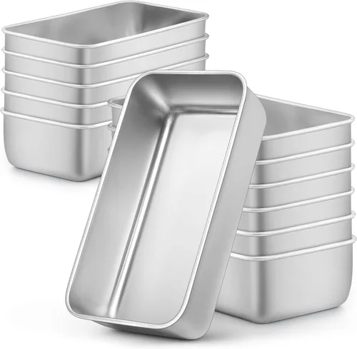 Miniatura 10 de LIANYU Paquete de 4 moldes para pan para hornear pan, molde para pan de 9 x 5 pulgadas, molde para pan de acero inoxidable para pastel de carne