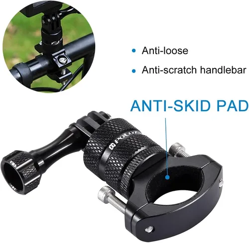 Miniatura 5 de PULUZ Soporte de manubrio para cámara de bicicleta para GoPro Hero 12/11/10/9/8/7/6, Clip de montaje para bicicleta y motocicleta, soporte