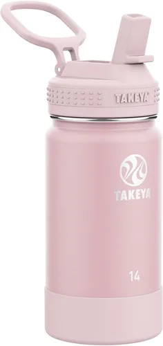 Miniatura 9 de Takeya Actives Kids - Botella de agua que brilla en la oscuridad con tapa con popote, botella de acero inoxidable con tapa sin BPA, reutilizable