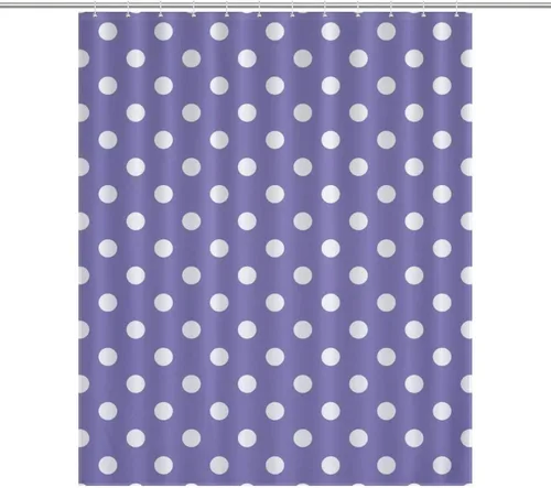 Miniatura 37 de Juego de 3 alfombras de baño con diseño de lunares, color azul aguamarina, antideslizante, con contorno en forma de U y tapa de inodoro