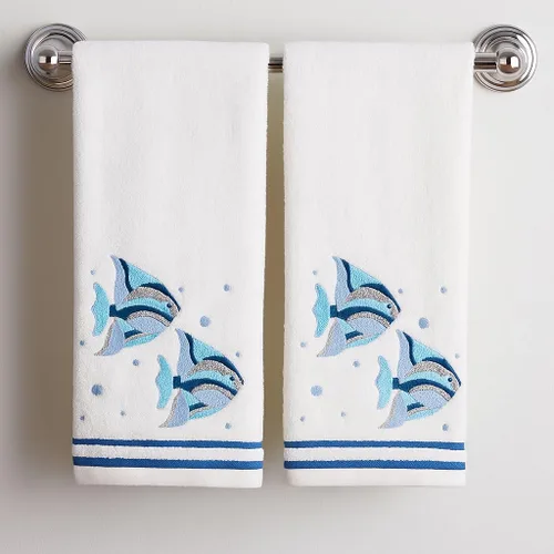 Miniatura 35 de Serafina Home Toallas de mano náuticas para huéspedes: Coastal Love Anchors The Soul, 2 piezas suaves y absorbentes