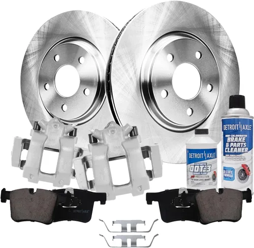 Miniatura 19 de Detroit Axle - Rotores de freno para Jeep Compass 2015-2022 Renegade 2016-2022 Fiat 500X 2016-2022, 2018, 2019, 2020, 2021. Reemplazo de rotores