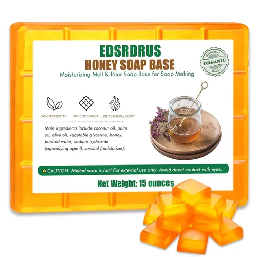 Miniatura 10 de Base de jabón de glicerina de 15 onzas, base perfumada para derretir y verter para manualidades, fácil de cortar, vegana y natural, hidratante
