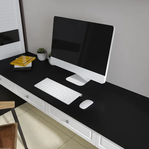 Miniatura 6 de CRE8TIVE Papel tapiz negro para despegar y pegar, moderno, de 24 x 118 pulgadas de ancho, autoadhesivo, color negro mate, papel de contacto