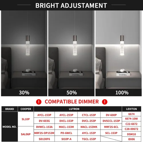 Miniatura 3 de OKELI Lámparas Colgantes Modernas, Lámparas de Isla LED de Cristal de Burbujas de 3 Colores, Mini Iluminación Colgante Negra para Isla de Cocina