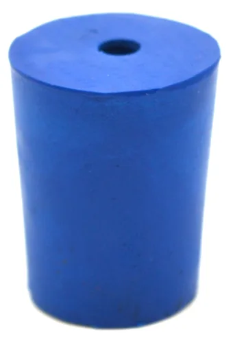 Miniatura 2 de EISCO Paquete de 10 tapones de neopreno, 1 agujero, apto para uso con petróleo, aceites, ácidos inorgánicos y bases – Tamaño: 0.748 in, parte