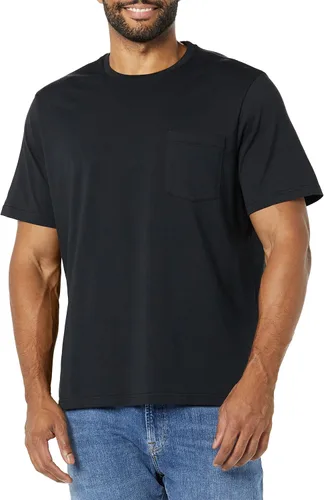 Miniatura 2 de Tienda Essentials Camisetas para hombre, ajuste regular, manga corta, bolsillo con cuello redondo, paquete de 2