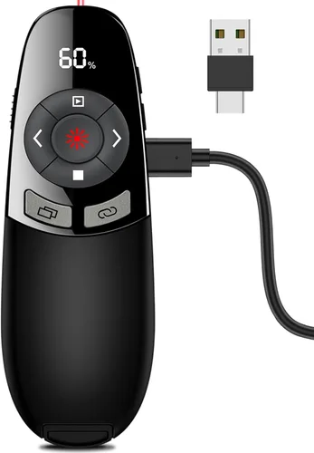 Miniatura 11 de Clicker Remoto de Presentación, Presentador Inalámbrico para Presentación de PowerPoint, RF 2.4GHz USB para Mac, Keynote, Computadora, Laptop
