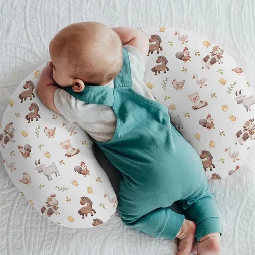 Miniatura 2 de Lindas fundas de almohada de lactancia de animales de granja para niños y niñas, vaca, gallo, cabra, pato, cerdo, funda de almohada de lactancia