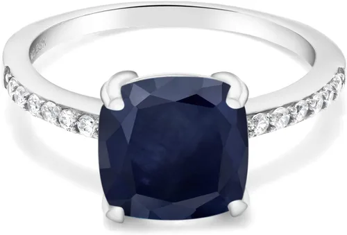 Miniatura 42 de Gem Stone King Anillo de compromiso de plata de ley 925 con piedra preciosa de corte cojín de 0.315 in Anillo de compromiso de aniversario de boda