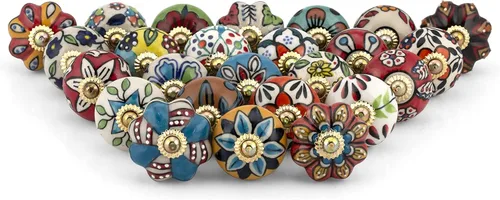 Miniatura 9 de Craft Trade Pomos decorativos de cerámica para gabinetes y cajones, accesorios de gabinete de cocina, manijas de armario, armario y aparador, pomos