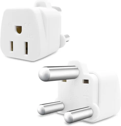 Miniatura 9 de Adaptador de enchufe de viaje de Sudáfrica, adaptador de enchufe de Sudáfrica, adaptador de enchufe de 3 clavijas seguro a tierra EE. UU. a