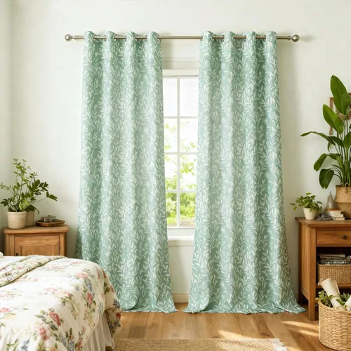 Miniatura 31 de VOGOL Cortinas de dormitorio con estampado de pájaros, paneles de ventana con ojales florales que oscurecen la habitación, cortinas de lino Morado