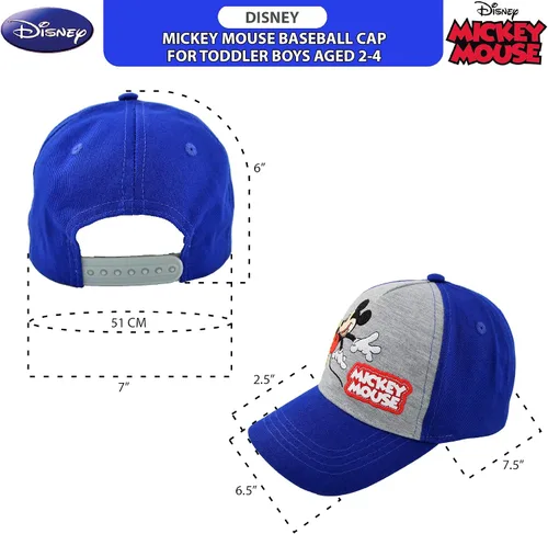 Miniatura 7 de Disney Boys Baseball Cap Mickey Mouse Adjustable Toddler Hat Ages 2-4 Or Boy Hats for Kids Ages 4-7