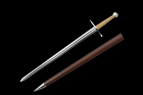 Miniatura 3 de Espada medieval hecha a mano completa de acero de alto carbono, hoja afilada, pomo de acero inoxidable, borde afilado para colección