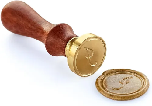 Miniatura 23 de VOOSEYHOME - Sello de cera, letra inicial escrita a mano con mango de palisandro, decoración en invitaciones, sobres de correo, tarjetas, libros