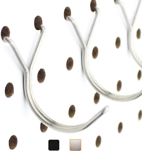 Miniatura 10 de Ganchos de acero para tablero de clavijas, paquete de 50 ganchos en J de 1 pulgada, color negro, no se caen, se adapta a cualquier tablero