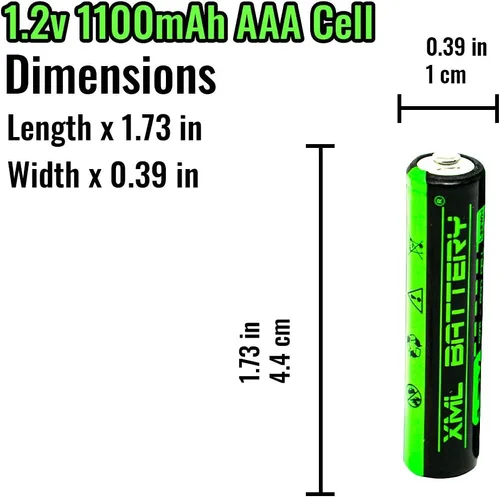 Miniatura 3 de (4 unidades) 1.2v 1100mAh AAA Ni-MH batería recargable de baja autodescarga para luces solares, más 1.2v 1100mAh AAA Celda Ni-MH