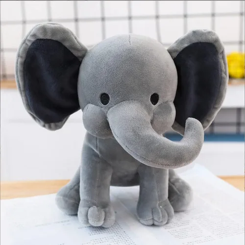 Miniatura 2 de NatureMan Animales de peluche de elefante, peluches kawaii, juguetes de peluche para bebés, niños y niñas, ideal para guardería, decoración de gris