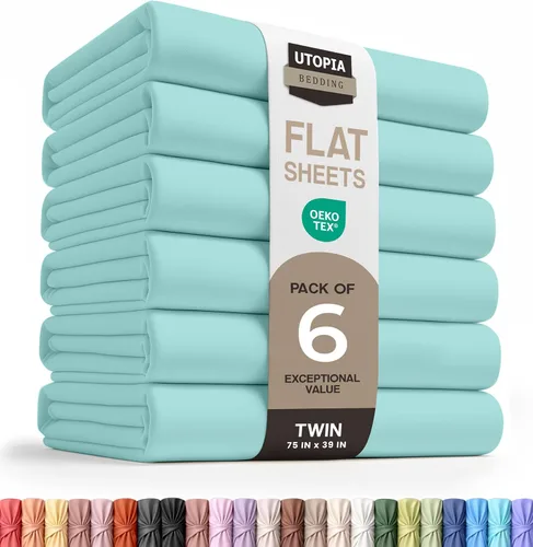 Miniatura 49 de Utopia Bedding Sábanas Planas - Paquete de 6 - Tela de Microfibra Cepillada Suave - Sábana Superior Resistente al Encogimiento y Decoloración - Gris