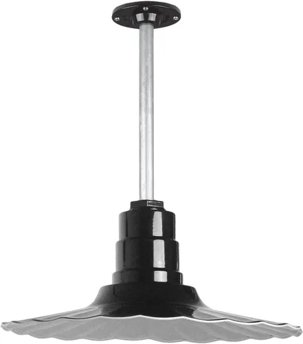 Miniatura 67 de Steel Lighting Co. Colgante Eagle Rock Lámpara montada en el techo Onda radial de 16 pulgadas vástago de 12 pulgadas Acero resistente