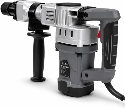 Miniatura 5 de XtremepowerUS Martillo eléctrico de demolición de 1400 W con interruptor de hormigón con (2) brocas de cincel con estuche de transporte Negro/ Gris